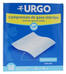 Urgo Sterile Gauze Compresses 10cm x 10cm 50 Sachets of 2 Compresses