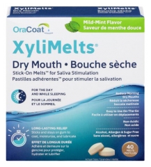 XyliMelts Bouche Sèche Saveur Menthe Douce 40 Comprimés