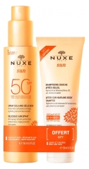 Nuxe Sole Spray Solaire Délicieux SPF50 150 ml + 100 ml di Shampoo Doccia Doposole in Omaggio