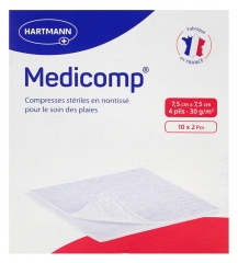 Hartmann Medicomp S 40 Compresses en Non-Tissé Stériles 7.5 x 7.5 cm 10 x 2 Pcs