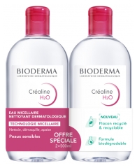 Bioderma Créaline H2O L\'Eau Micellaire Originale Lot de 2 x 500 ml