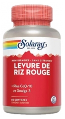 Solaray Levure de Riz Rouge Plus CoQ-10 et Oméga 3 60 Gélules