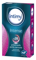 Intimy Intense 28 Ribbed Pearl Condoms