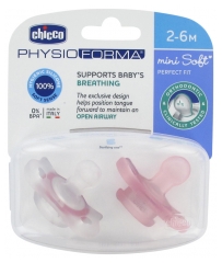 Chicco Physio Forma Mini Soft 2 Succhietti in Silicone 2-6 Mesi