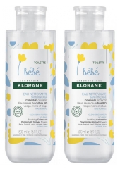 Klorane Baby Rensende Vand uden Skylning Pakke med 2 x 500 ml