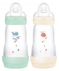 MAM 2 Baby Bottles Easy Start 260 ml 2 Months and + Flow 2