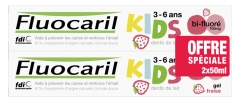 Fluocaril Kids Dentifrice Bi-Fluoré 3-6 Ans Lot de 2 x 50 ml