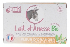 MKL Green Nature Lait d'Ânesse Bio Savon Végétal Surgras Fleur d'Oranger 100 g