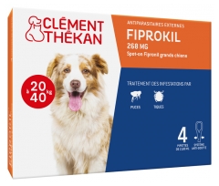 Clément Thékan Fiprokil 268mg Large Dogs 4 Pipettes