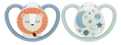 NUK Chupetes de Silicona Space Night 2 18-36 Meses