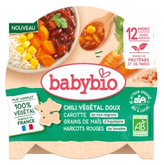 Babybio Organic Sweet Vegetable Chili Carrot Corn Beans Kidney Beans 12 Mesi e + 230 g