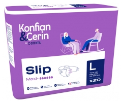 Stentil Konfian &amp; Cerin Slip Maxi+ 20 Changes Complets pour Adultes Taille L