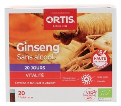 Ortis Ginseng Organic Vitality 20 Fiale