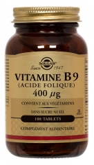 Solgar Vitamīns B9 (Folskābe) 400 &micro;g 100 Tabletes