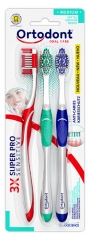Ortodont 3 Super-Pro Sensitive Medium Toothbrushes