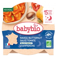 Babybio Butternut Ravioli Tomato Mushroom Sauce 15 Miesięcy i Starsze Organic 190 g