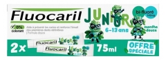 Fluocaril Junior Tandkr&auml;m 6-13 &Aring;r Mild Mint F&ouml;rpackning med 2 x 75 ml