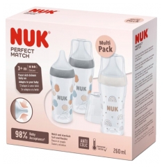 NUK Perfect Match 3 Baby Bottles 260 ml 3 Months and up