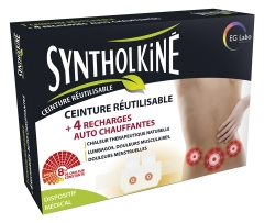 SyntholKiné Ceinture Réutilisable + 4 Recharges Auto-Chauffantes