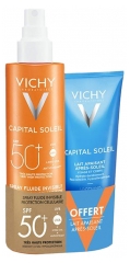 Vichy Capital Soleil Invisible Fluid Spray SPF50+ 200ml + Soothing After-Sun Milk 100ml Free