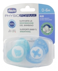 Chicco Physio Forma Air 2 Sucettes Silicone 0-6 Mois
