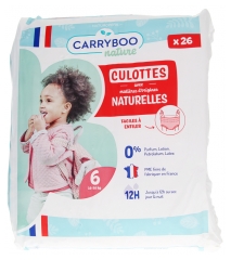 Carryboo Mutandine Naturali 26 Mutandine Taglia 6 (16-30 kg)