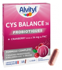Alvityl Cys Balance 36 Probiotiques + Cranberry 15 Gélules