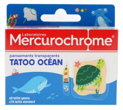 Mercurochrome Strips Transparents Tatoo Océan 18 Units