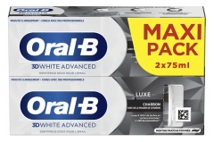 Oral-B 3D White Advanced Toothpaste Luxe Charbon Lot de 2 x 75 ml