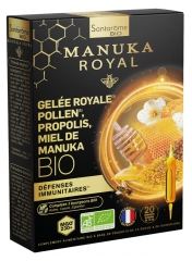 Santarome Bio Gelée Royale Pollen Propolis Miel de Manuka Bio 20 Ampoules