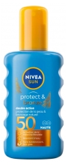 Spray de protecție solară Nivea Sun Protect &amp; Bronze Double Action SPF50 200 ml
