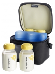 Bolsa T&eacute;rmica Cooler Bag Medela + 4 Mamadeiras de 150 ml