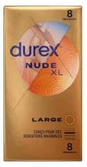 Durex Nude Extra Large XL 8 Condoms 