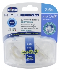 Chicco Physio Forma Mini Soft 2 Fosforyzujące Smoczki Silikonowe 2-6 Miesięcy