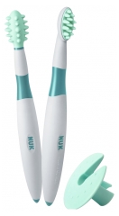 NUK 2 Cepillos de Dientes Educativos a Partir de 6 Meses + 1 Anillo de Seguridad