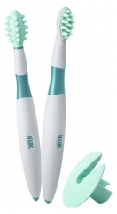NUK 2 Educational Toothbrushes 6 Months and up + 1 Safety Ring