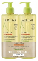 A-DERMA Exomega Control Olio Lavante Emolliente Antigraffio Set di 2 x 500 ml