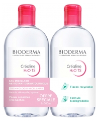 Bioderma Créaline H2O TS Eau Micellaire Démaquillante Lot de 2 x 500 ml