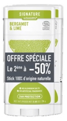 Desodorante em Bast&atilde;o Natural Schmidt's Signature Bergamota e Lima, Pacote com 2 x 75 g