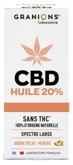 Granions Huile CBD 20% Pêche Menthe 10 ml