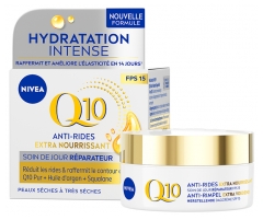 NiveaQ10 Antiarrugas Extra Nutritivo Reparador de D&iacute;a SPF15 50 ml