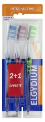 Elgydium Inter-Active Soft Toothbrush 2 Toothbrushes + 1 Free