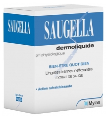 Saugella Dermoliquide 10 Lingettes Intimes Nettoyantes Individuelles