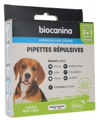 Biocanina Pipety Odstraszające dla Psów o Masie Ciała Poniżej 15 kg 4 Pipety