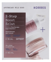 Korres Rose Sauvage D'Apothicaire Zestaw Intensywnie Rozświetlający Krem 40 ml + Bezpłatne Serum Dwufazowe Anti-Spot 15 ml