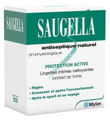 Saugella Antiseptique Naturel 10 Lingettes Intimes Individuelles