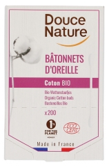 Douce Nature Bastoncini per Orecchie in Cotone Biologico 200 Unità