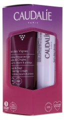 Duo Caudalie Creme M&atilde;os e Unhas Ch&aacute; das Vinhas 30 ml + Cuidado Labial 4,5 g