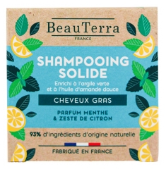 BeauTerra Shampoing Solide Cheveux Gras 75 g