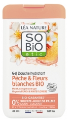 Gel de duș hidratant Piersică &amp; Flori Albe Bio 450 ml L&eacute;a Nature SO BIO &eacute;tic